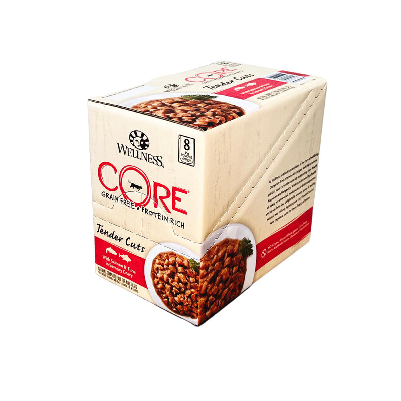 Wellness CORE Tender Cuts with Salmon and Tuna in Gravy Wet Cat Food 85g x 8-Habitat Pet Supplies