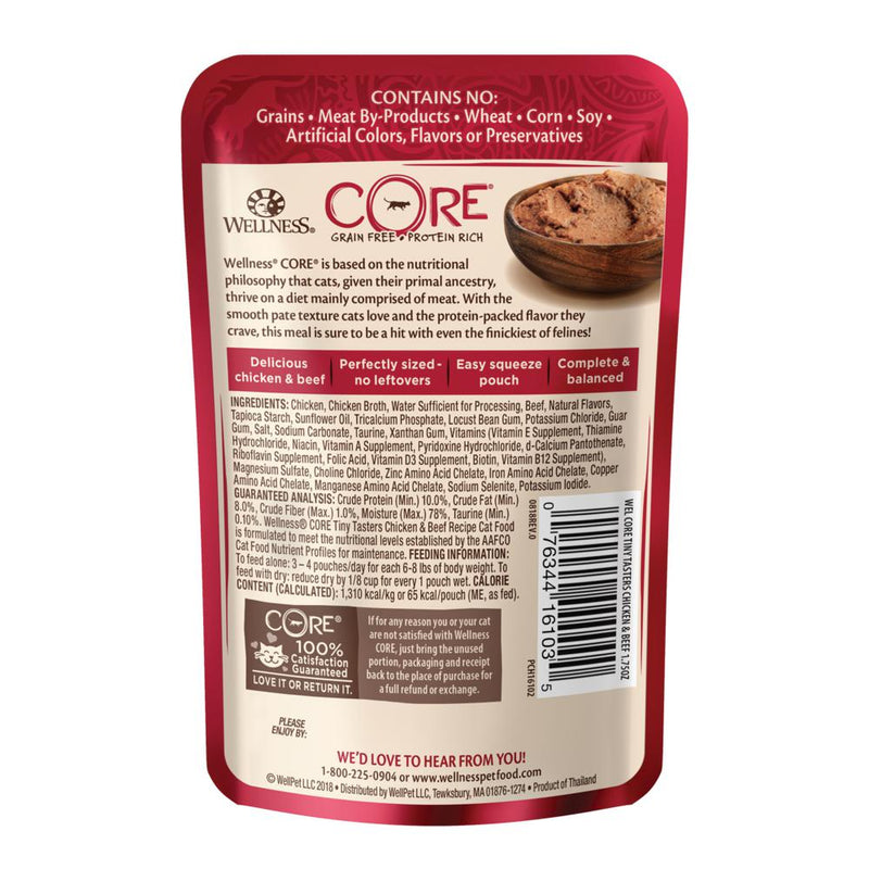 Wellness CORE Tiny Tasters Chicken and Beef Paté Wet Cat Food 50g x 12