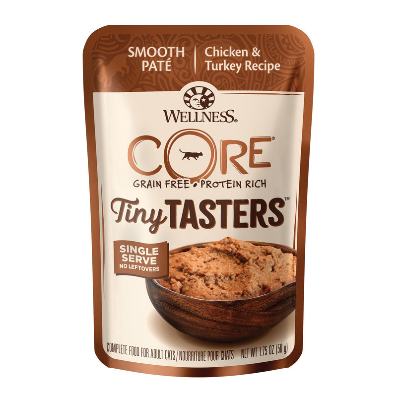 Wellness CORE Tiny Tasters Chicken and Turkey Paté Wet Cat Food 50g x 12-Habitat Pet Supplies