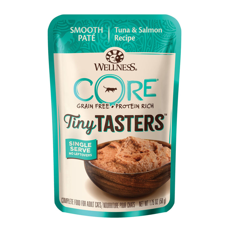 Wellness CORE Tiny Tasters Tuna and Salmon Paté Wet Cat Food 50g x 12-Habitat Pet Supplies