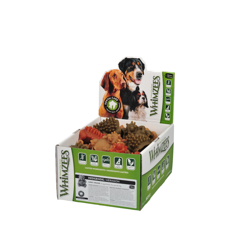 Whimzees Hedgehog Dental Dog Treats Large 30 Pack-Habitat Pet Supplies