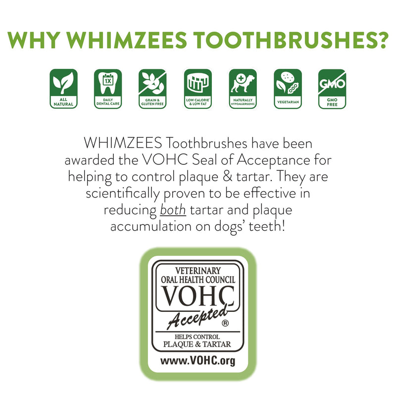 Whimzees Toothbrush Dental Dog Treats Medium 75 Pack