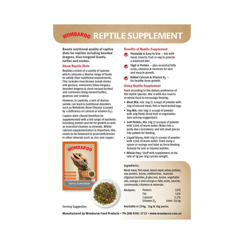 Wombaroo Reptile Supplement Mix 250g