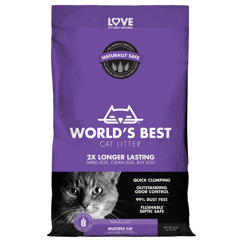 Worlds Best Lavender Scented Clumping Cat Litter 6.35kg-Habitat Pet Supplies
