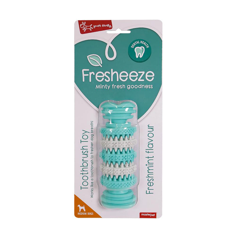 Yours Droolly Fresheeze Dental Bone Rotate Dog Toy Medium
