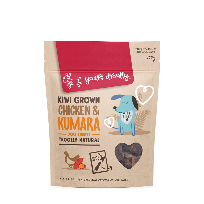 Yours Droolly Kiwi Grown Chicken and Kumara Dog Treats 100g*-Habitat Pet Supplies