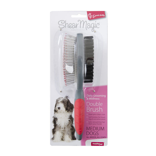 Yours Droolly Shear Magic Double Brush for Medium Dogs