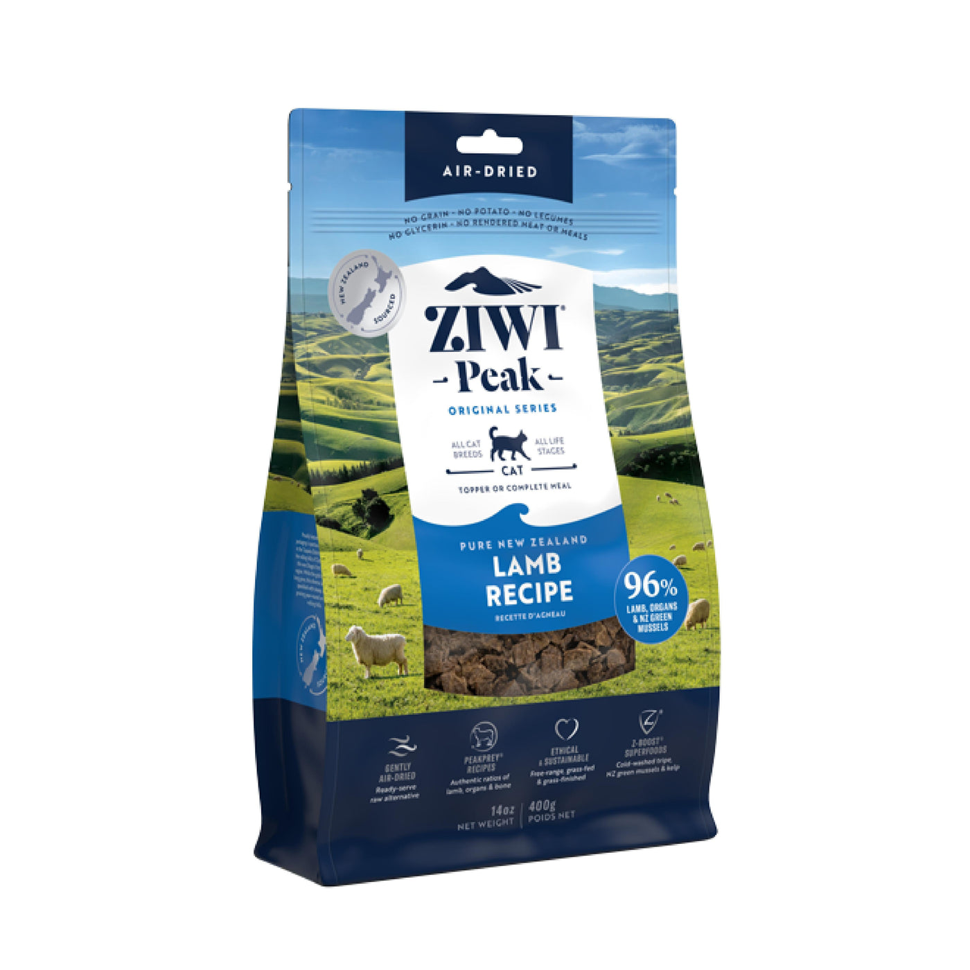 ZIWI Peak Air Dried Lamb Recipe Cat Food 400g Habitat Pet Supplies
