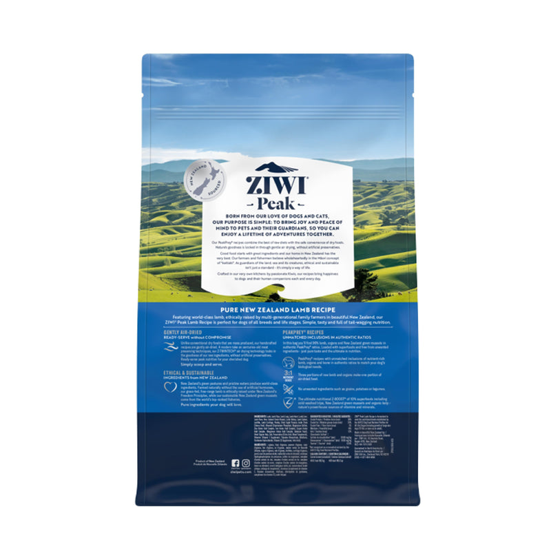 ZIWI Peak Air Dried Lamb Recipe Dog Food 1kg