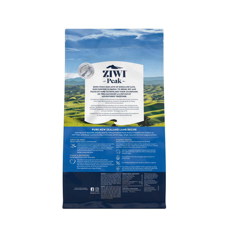 ZIWI Peak Air Dried Lamb Recipe Dog Food 2.5kg