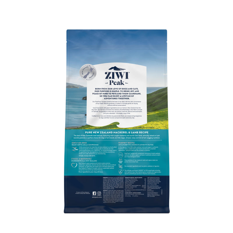 ZIWI Peak Air Dried Mackerel and Lamb Recipe Dog Food 2.5kg