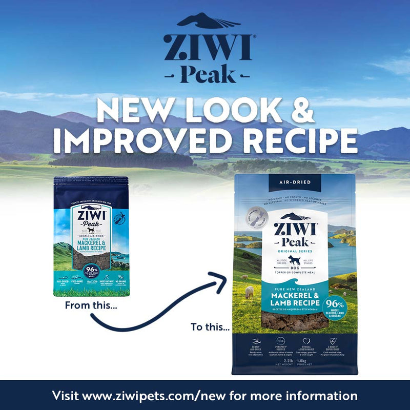 ZIWI Peak Air Dried Mackerel and Lamb Recipe Dog Food 454g