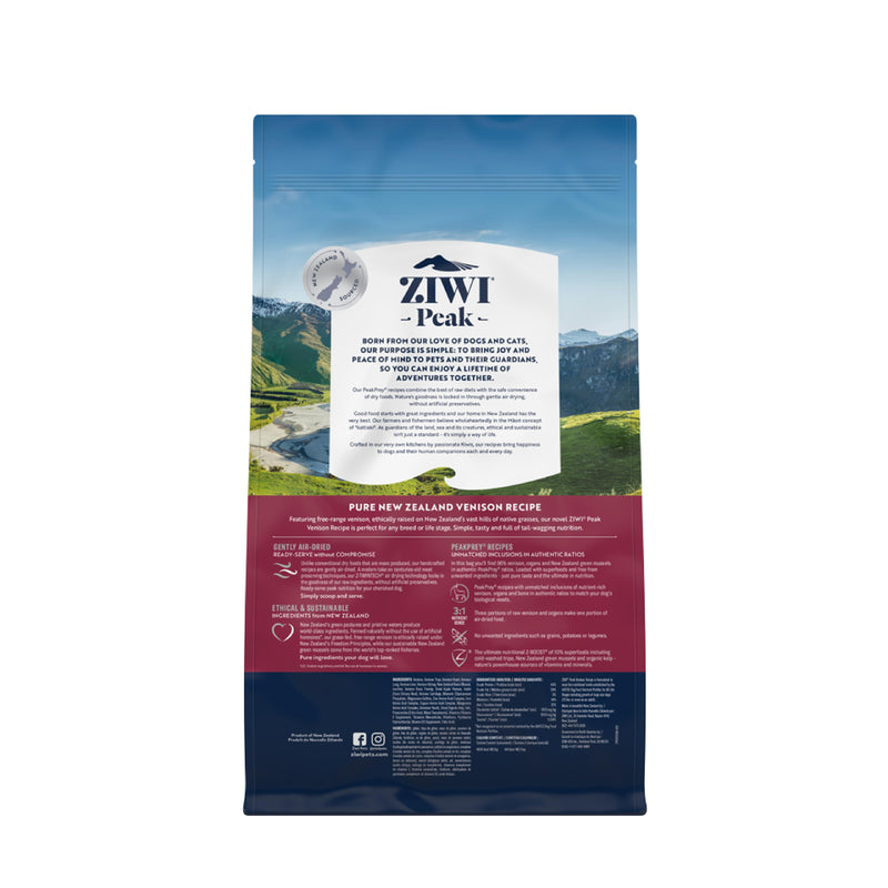 ZIWI Peak Air Dried Venison Recipe Dog Food 2.5kg