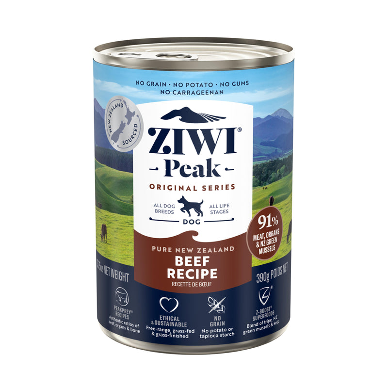 ZIWI Peak Wet Beef Recipe Dog Food 390g x 12-Habitat Pet Supplies