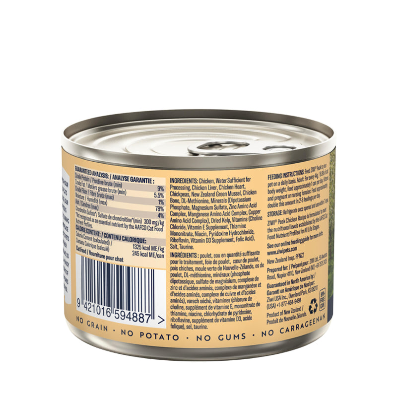 ZIWI Peak Wet Chicken Recipe Cat Food 185g x 12