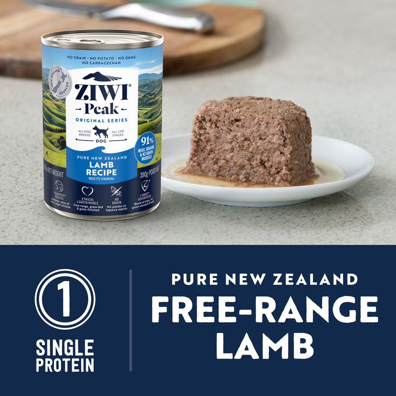 ZIWI Peak Wet Lamb Recipe Dog Food 390g x 12