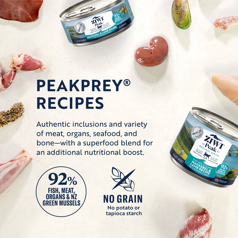 ZIWI Peak Wet Mackerel and Lamb Recipe Cat Food 185g