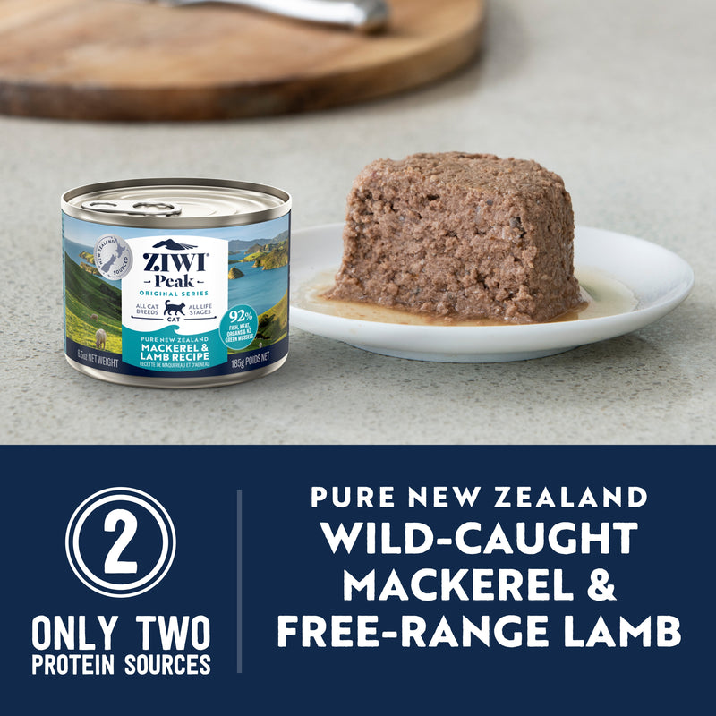 ZIWI Peak Wet Mackerel and Lamb Recipe Cat Food 185g x 12