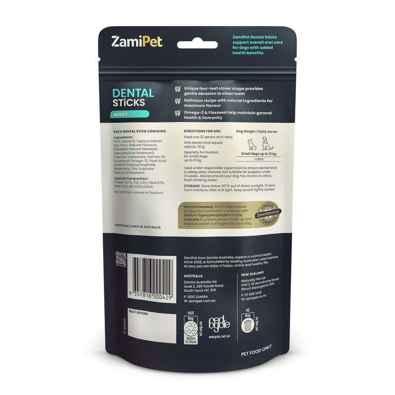ZamiPet Dental Sticks for Small Adult Dogs 190g 10 Pack