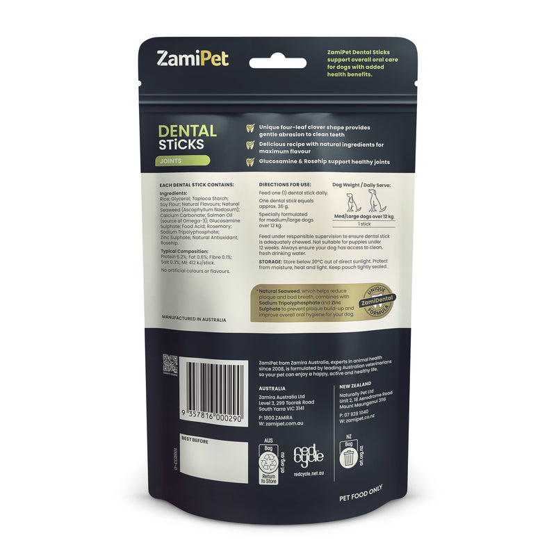 ZamiPet Dental Sticks with Joint Support for Medium and Large Dogs 200g 6 Pack