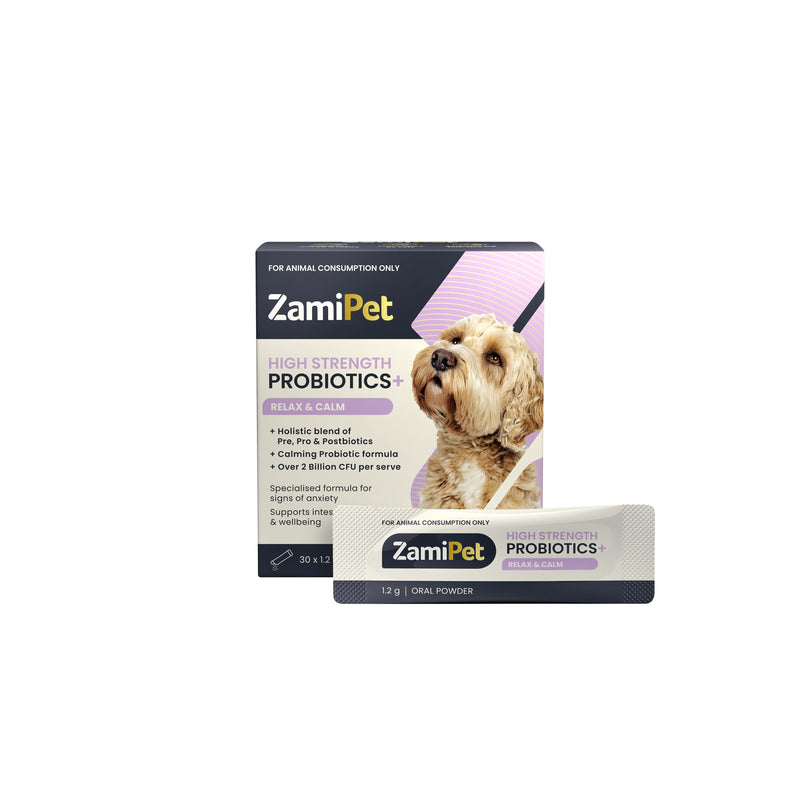 ZamiPet High Strength Probiotics Relax and Calm for Dogs 30 Sachets^^^-Habitat Pet Supplies