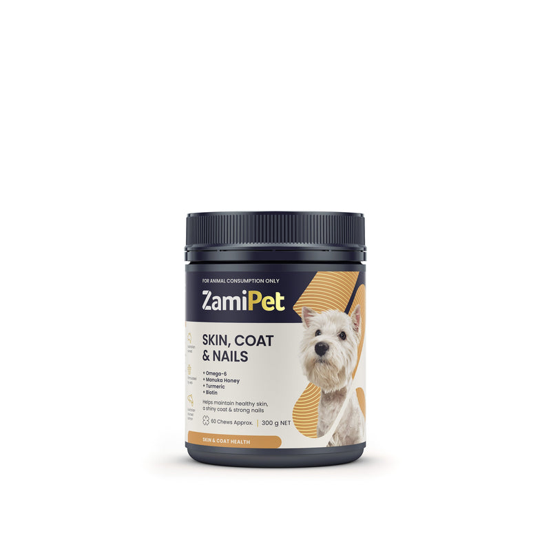 ZamiPet Skin Coat and Nails Chews for Dogs 300g 60 Pack-Habitat Pet Supplies