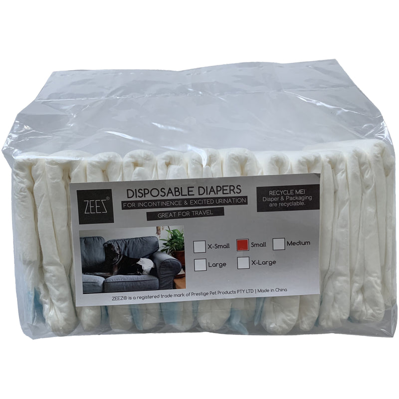ZeeZ Disposable Dog Diaper Small 12 Pack (+_+)-Habitat Pet Supplies