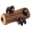 Zippy Paws Log and Black Bears Burrow Dog Toy-Habitat Pet Supplies